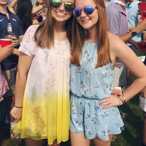 The Impeccable Pig Floral Light Blue Romper (OWO)